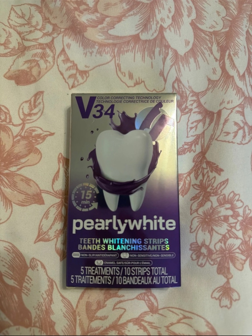 PearlyWhite V34 Teeth Whitening Strips - Purple/White